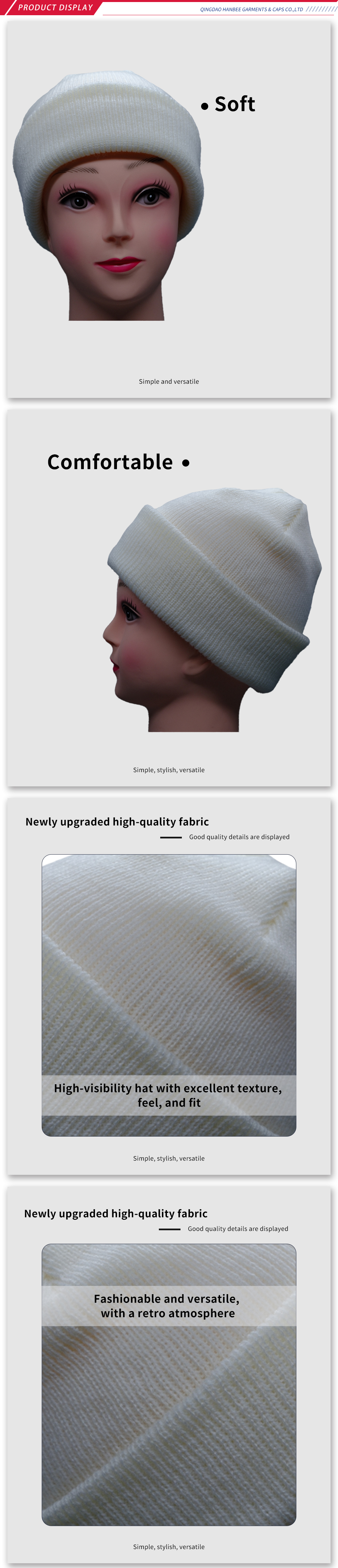 White Cuffed Knit Winter Hat