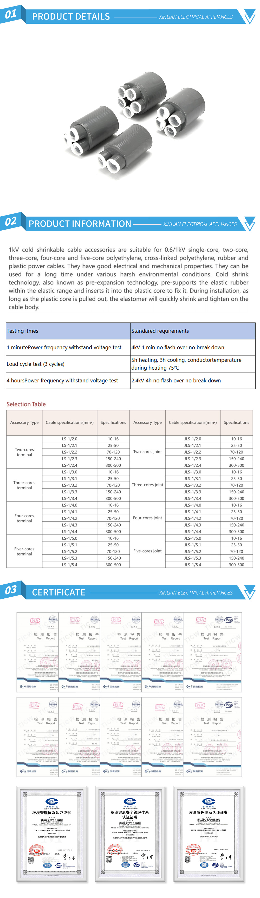 0.6-3KvCold shrink finger cots 1 Details Page