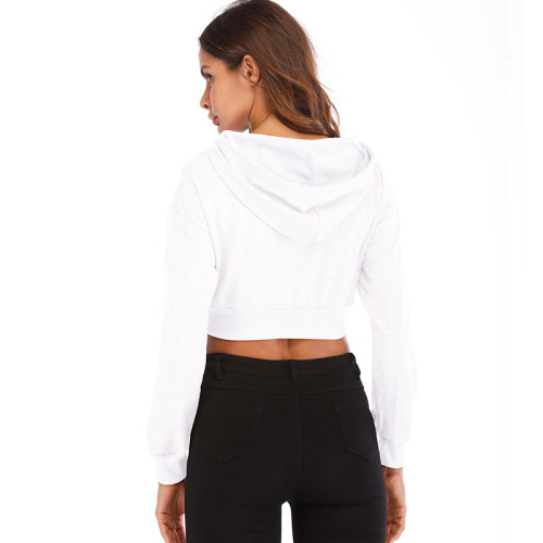 effen kleur crop sweater met lange mouwen