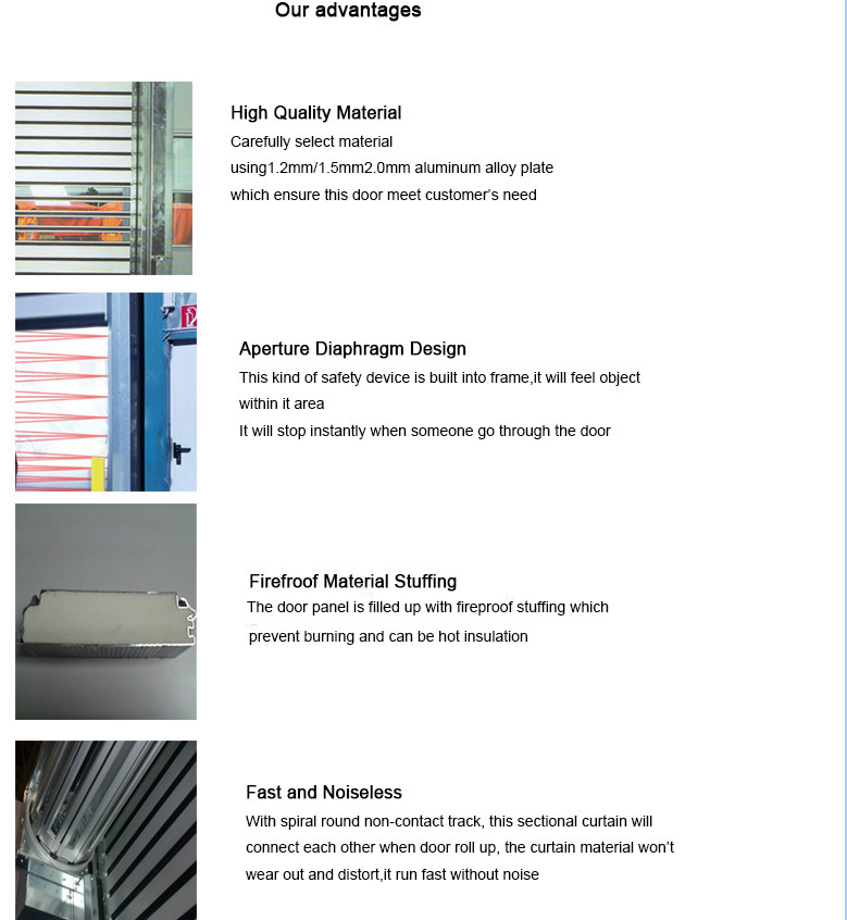 Aluminum Insualted Panel High Speed Rolling Steel Doors