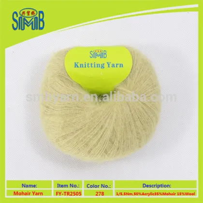 chinese oeko-tex 100 mohair spinner SMB popular wholesale 5.5Nm mohair yarn for knitting from yarn mill