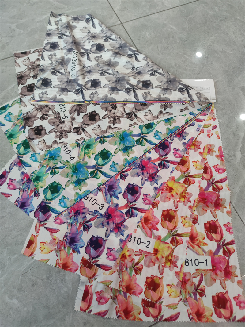 Floral Printed Satin Fabric Floral Printed Satin Fabric