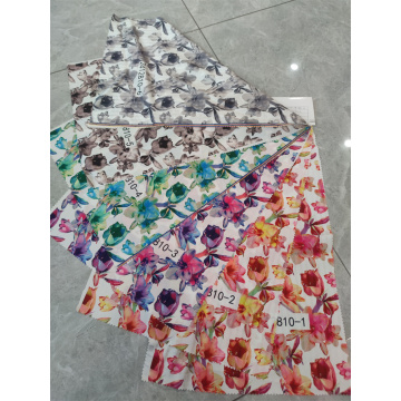 Summer Striped Floral Printed Stretch Satin Dress Fabric