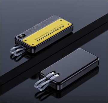 Hỗ trợ nguồn năng lượng di động 22,5W Super Flash Charge 2000mAh Công suất cực lớn đi kèm với cáp sạc nhanh kép