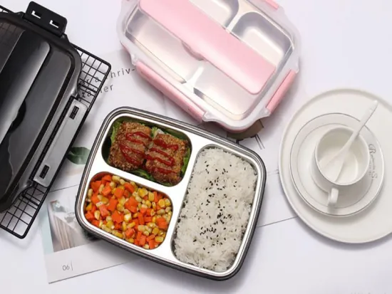 304 stainless steel square four compartment lunch box