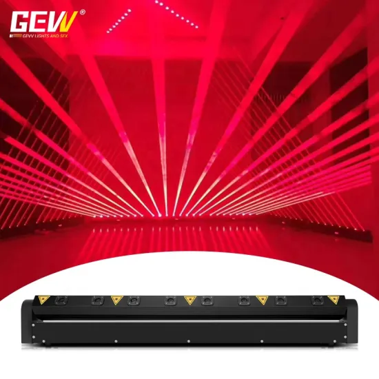 GEVV DJ Laser Stage Equipment DMX 500mw 8 Eyes Red Moving Head Laser Lights for Night Club Parties