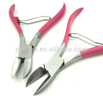 most popular wholesale high quality stainless steel cuticle nail nipper with color handle for lady