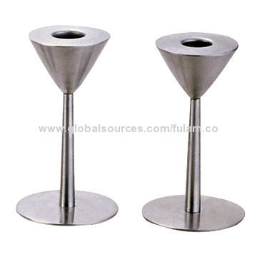 Stainless steel candle holder, 7.5cm diameter and 13cm height