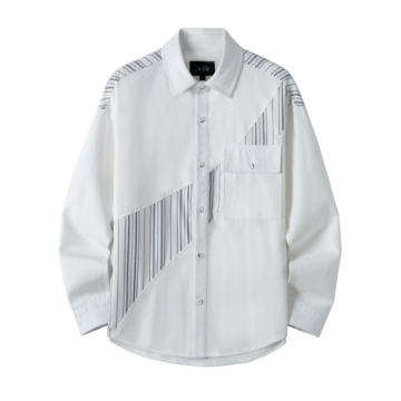 Hot Sell Stripe Shirt - Men's Casual White Plus Size Cotton Shirt for Daily Wear