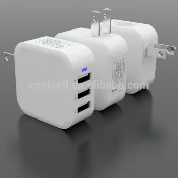 US/EU Standard 3-port Wall Charger for Mobile Phones,5V Travel Chargers 4.8A