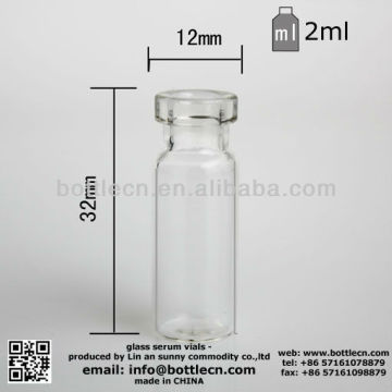 2ml glass injectable empty injection vials