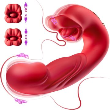 Vibrador de língua com 7 modos de lamber e bater