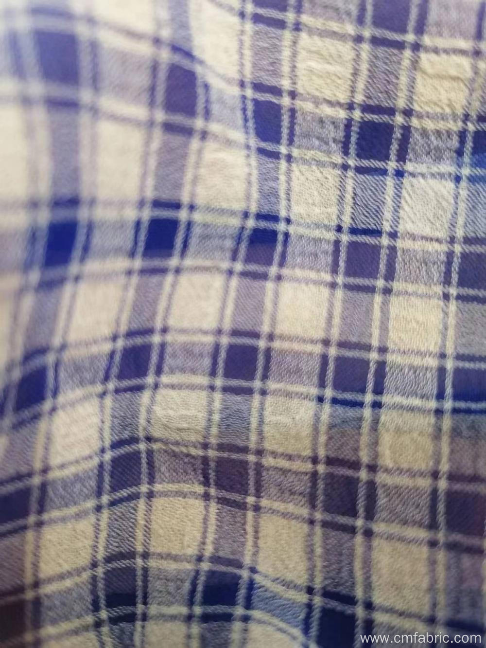 Cationic polyester chiffon check fabric