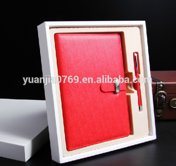 new luxury PU diary gift pack with gift pen packaging