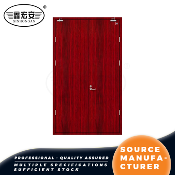 Porta tagliafuoco in acciaio a doppia venatura del legno rosso