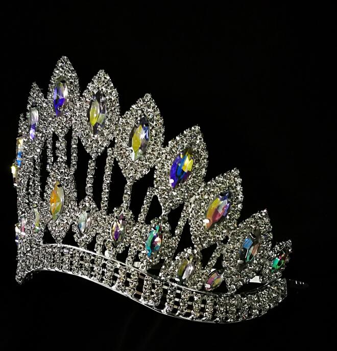 AB Stone Curve Adjustable Band Pageant Crown