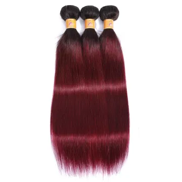 XCCOCO 10-28 Inches Wine Colored Weave Hair, Ombre Colored Hair Weave, Wholesale Malaysian Colored Two Tone Hair Weave