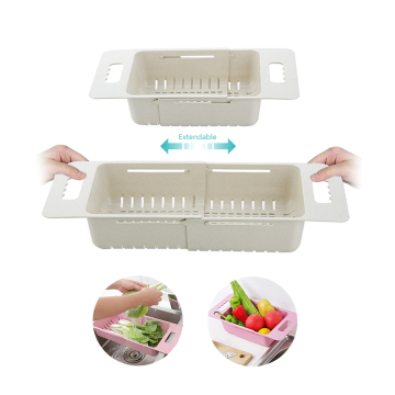 New Over the Sink Retractable Drain Basket for Washing Vegetables and Fruits - Essential Kitchen Tool