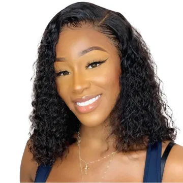 Wholesale Hd Full Lace Frontal Bob Wigs Vendor Kinky Curly Raw Brazilian Virgin Human Hair Transparent Lace Front Bob Wig