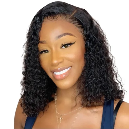 Wholesale Hd Full Lace Frontal Bob Wigs Vendor Kinky Curly Raw Brazilian Virgin Human Hair Transparent Lace Front Bob Wig
