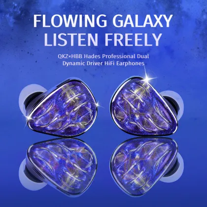 QKZ HBB Co-branded Hades HiFi Earphones with Glitter Panel and High-Definition Microphone