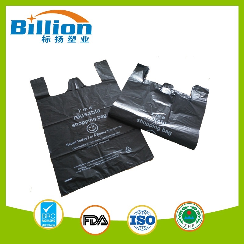 Custom Freezer Printed Plastic Bags with Logo Die Cut Handle Plastic Bags