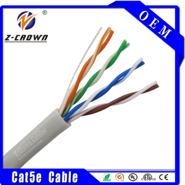 high quality cat5e fabricantes de cable utp network 24awg 4P 0.50mm solid Copper cable 305m