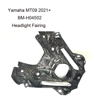 3K Carbon Fiber Motorcycle Body Parts: Headlight Fairing, Front Fairing, and Upper Outer Fairing for Yamaha MT-09 2021 Model