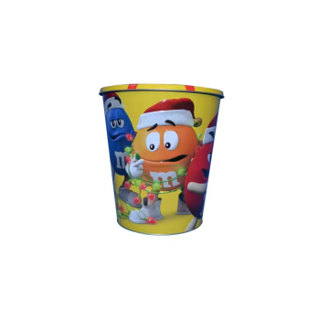 Dadi Tin Bucket Pipcorn Bucket com tampa de metal