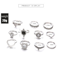 Vintage Knuckle Ring Set pour femmes filles Anneaux empilables Set creux fleurs sculptées