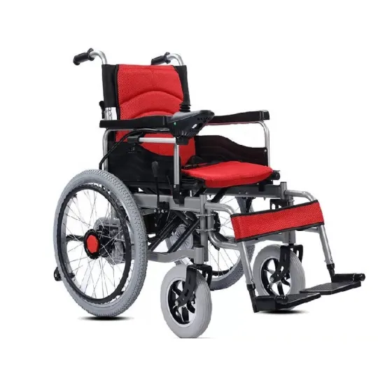 Low Price High Security Foldable Electric Wheelchair with Big Wheels for Disabled
