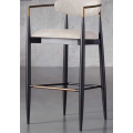 Tabouret de Bar en tissu de luxe nordique, chaise haute, hauteur de comptoir en métal