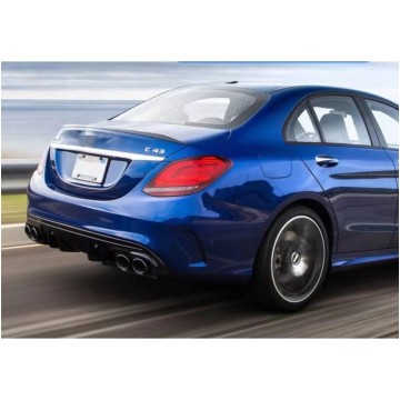 ชุด diffuser ด้านหลังสำหรับ Mercedes-Benz C Class W205 2015-2021 C43 AMG-รวมกันชนด้านหลังและท่อไอเสีย