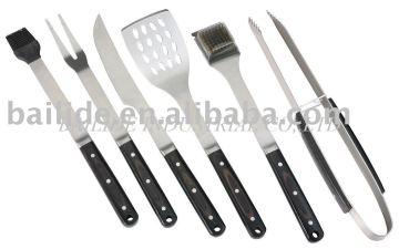 Wooden Handle Barbecue Stainless Steel BBQ Cooking Utensil Tools Set