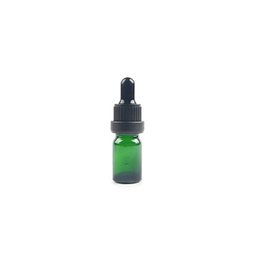 botellas verdes de gotero de vidrio de 5 ml para aceite esencial