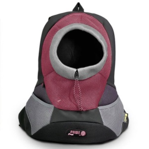 Burgundy XLarge Sac à dos en PVC pour animaux de compagnie et en filet