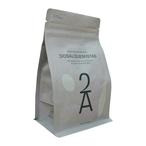 Sacos de café compostable de Kraft de Eco com zíper