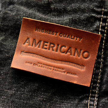Wholesale Embossed PU Faux Leather Labels for Brands