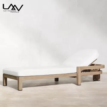 Modern Outdoor Swimming Pool Furniture: Teak Sun Loungers and Reclining Chairs
