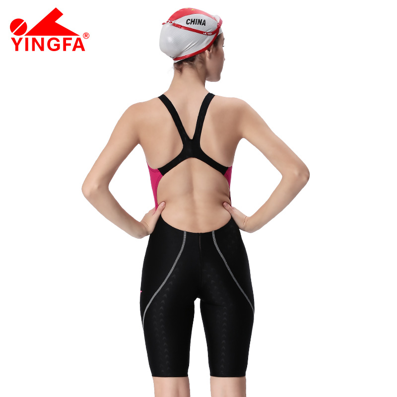 Yingfa 953 new Professional Women Swimsuit One Piece Swimwear Racing Competition Tights Sharkskin SharkSkin knee swimsuit