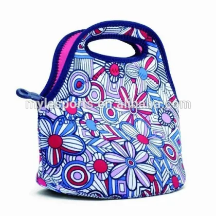 Neoprene Whole foods lunch bag Flowery