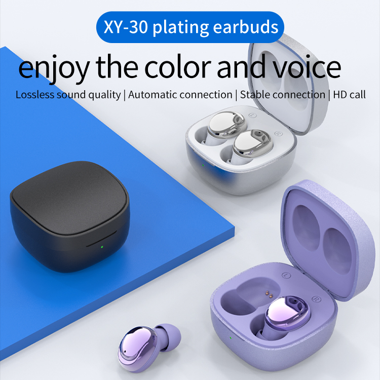 XY-30 Build-in mic Wireless Earbuds Bluetooth Electroplating Earphones Headphone