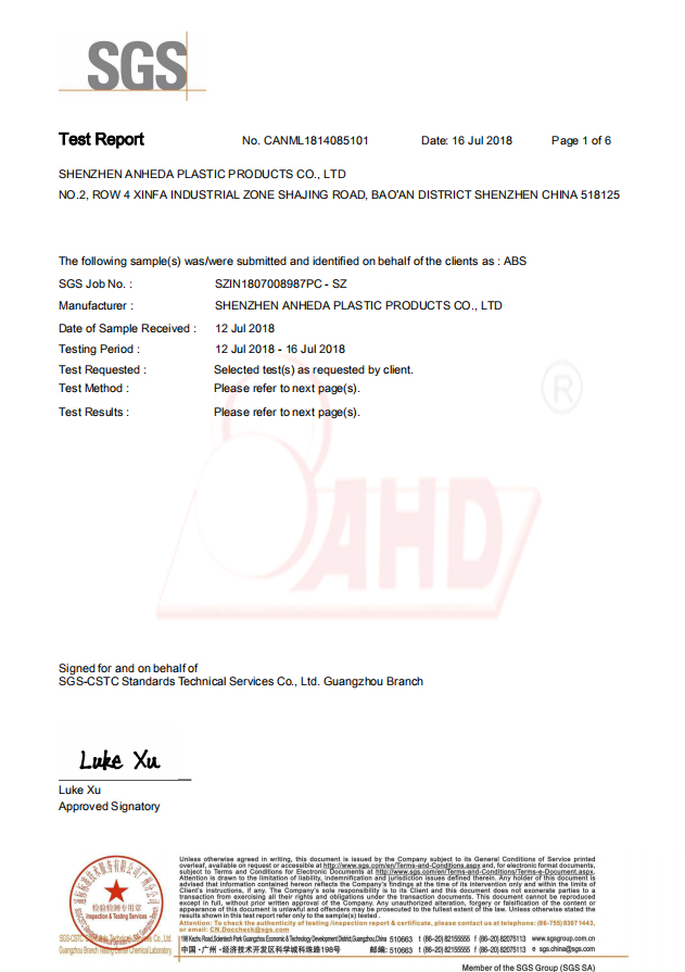 ABS Sheet SGS Inspection