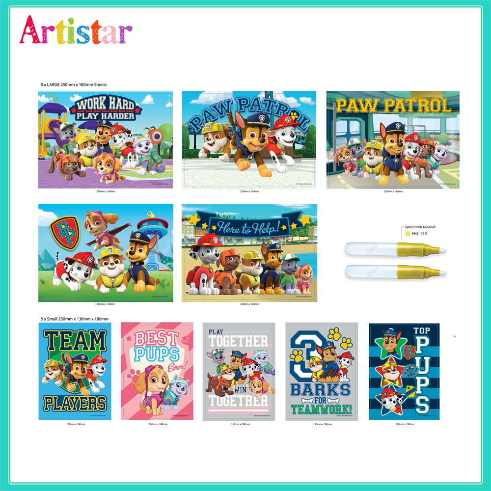 Paw Patrol Water Art Blister Card Set