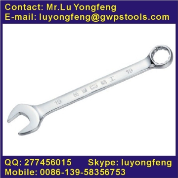 Combination wrench in metric, mirror polished