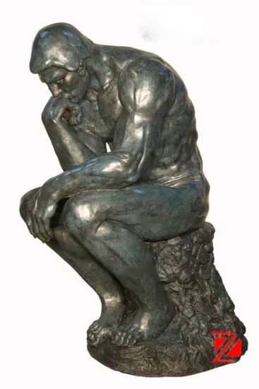 Famous bronze thinker statue repetition