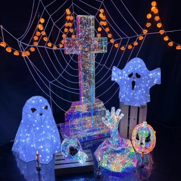 LED Glow Pumpkin and Ghost Halloween Festival Decoration: 30 cm CM CADEAU DE NOUVELLE HOLOTHAPHIQUE DE FOIL HOLOTHAPHIQUE