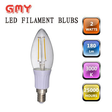 B35 2w 180lm e14 filament Candle Led Bulb