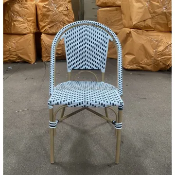 Rattan Chair Aluminum Rope Wicker Patio Restaurant Cafe Garden Chairs