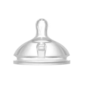 BPA-Free Transparent Baby Bottle Nipples with Wide Neck and Medium Flow